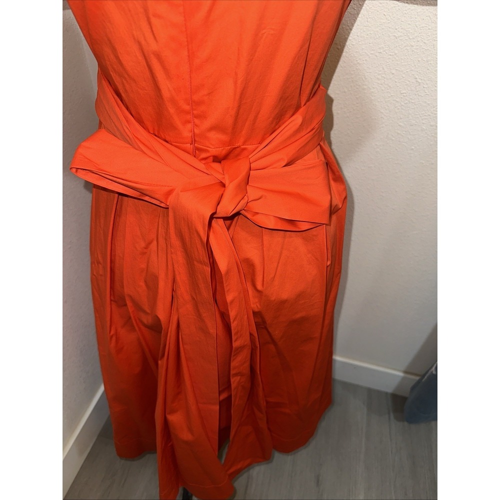 Diane Von Furstenberg Bethania Dress Women 12 Orange Short Sleeve Wrap Pleated - Picture 6 of 10